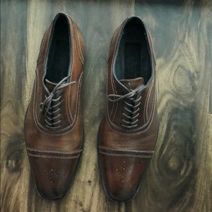 To Boots New York cap-toe Oxford tan leather shoes